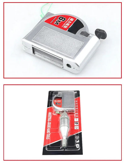 Prumos Magnéticos de 320g, Carretel de Linha Retrátil de 6 Metros com Base Magnética para Engenharia, Construção, Ferramenta de Prumada