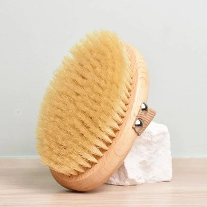 Natural Bristle Brush Soft Wet Dry Skin Body SPA Bath Massager Home