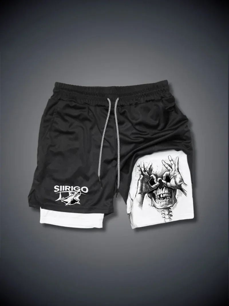 New sports shorts 2 in 1, male, breathable and informal sportswear, double layer, running, M-3XL basketball shorts