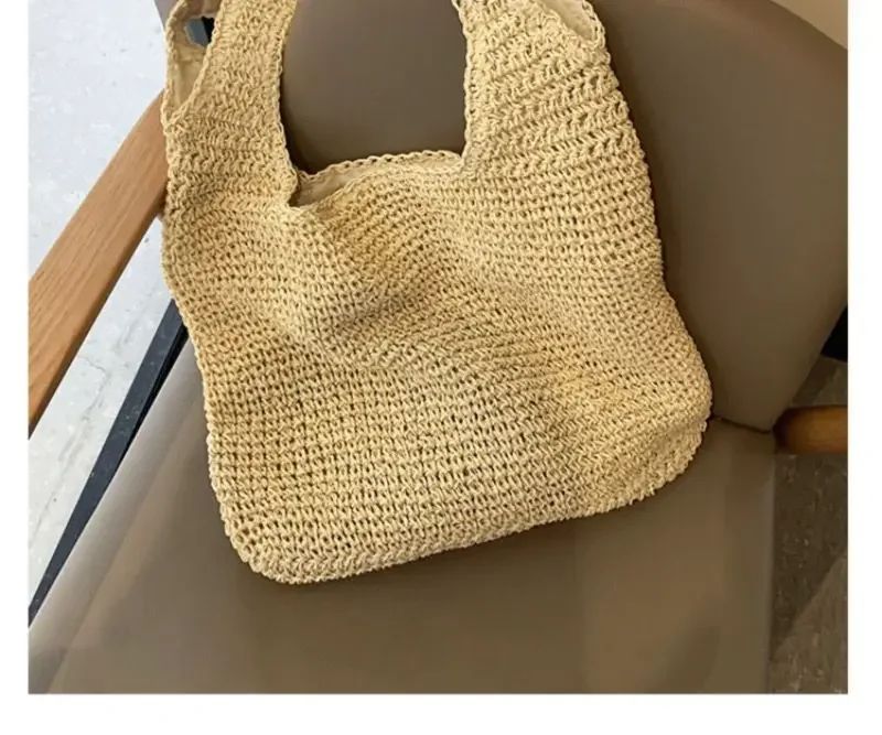 Fashion Straw Women Shoulder Bags Paper Woven Female Handbags Large Capacity Summer Beach Straw Bags Casual Tote Purses