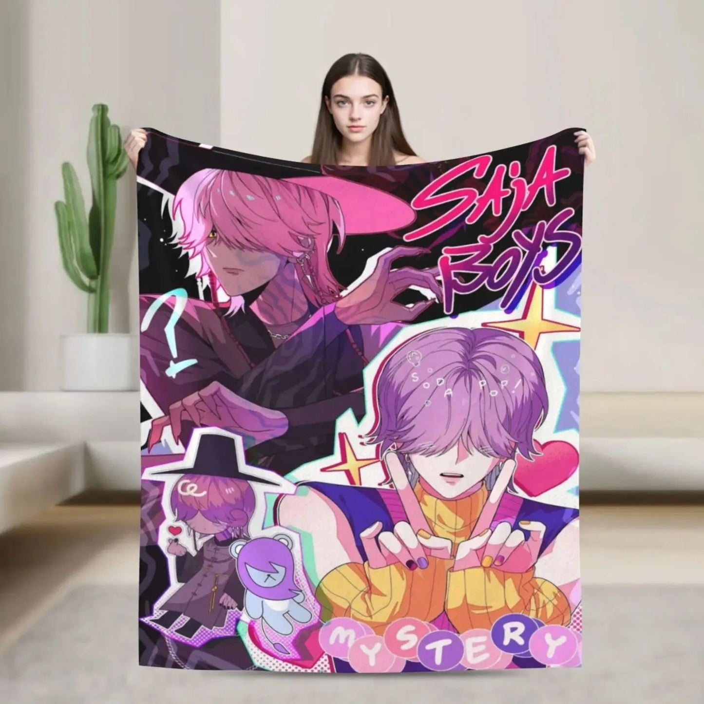 KPop Devil Hunter Saja Boy Flannel Throw Blanket for Home  School Bedding  Dorm Essential  Home Decor
