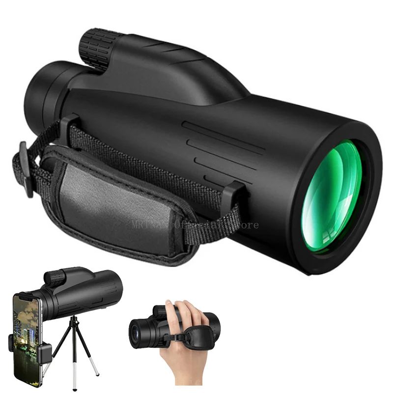Monocular Potente 5000M 12x50 Alcance Longo Portátil Telescópio de Alta Ampliação Profissional para Camping