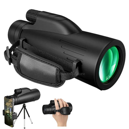 Monocular Potente 5000M 12x50 Alcance Longo Portátil Telescópio de Alta Ampliação Profissional para Camping