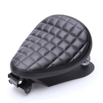 1 CONJUNTO de Assento Solo de Couro Retrô para Moto com Suporte de Mola de 3" para Harley Custom Chopper Sportster Bobber Honda Yamaha Kawasaki