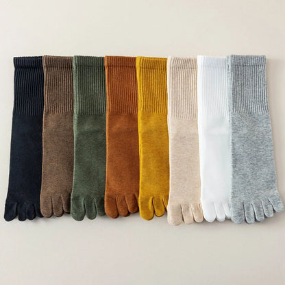 4 Pairs Women Toe Socks Five Finger Socks High Quality Cotton Autumn Spring Middle Tube Sports Socks with Separate Fingers
