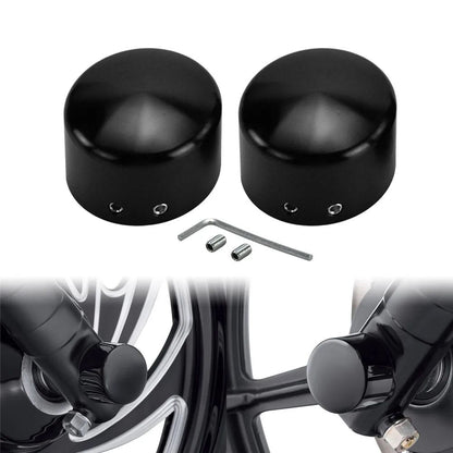 2 peças Tampa do Eixo Dianteiro da Motocicleta Porca Capa Parafuso Preto/Cromado Para Harley Touring Softail Breakout Dyna Street Bob V-Rod Sportster