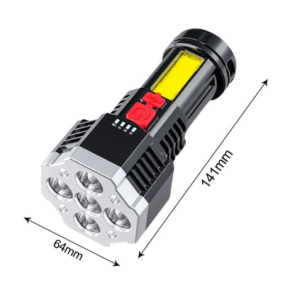 COB High Power LED Flashlight USB Rechargeable Waterproof Lamp For Camping Hiking Fishing Portable Flashlight Emergency Lantern