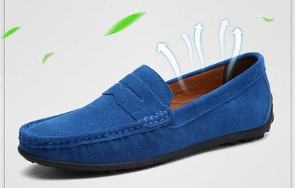 High Quality Leather Men Loafers  Slip on Mens Casual Shoes Fashion Flats Male Driving Shoes Moccasins Ten Colors Size 38-47