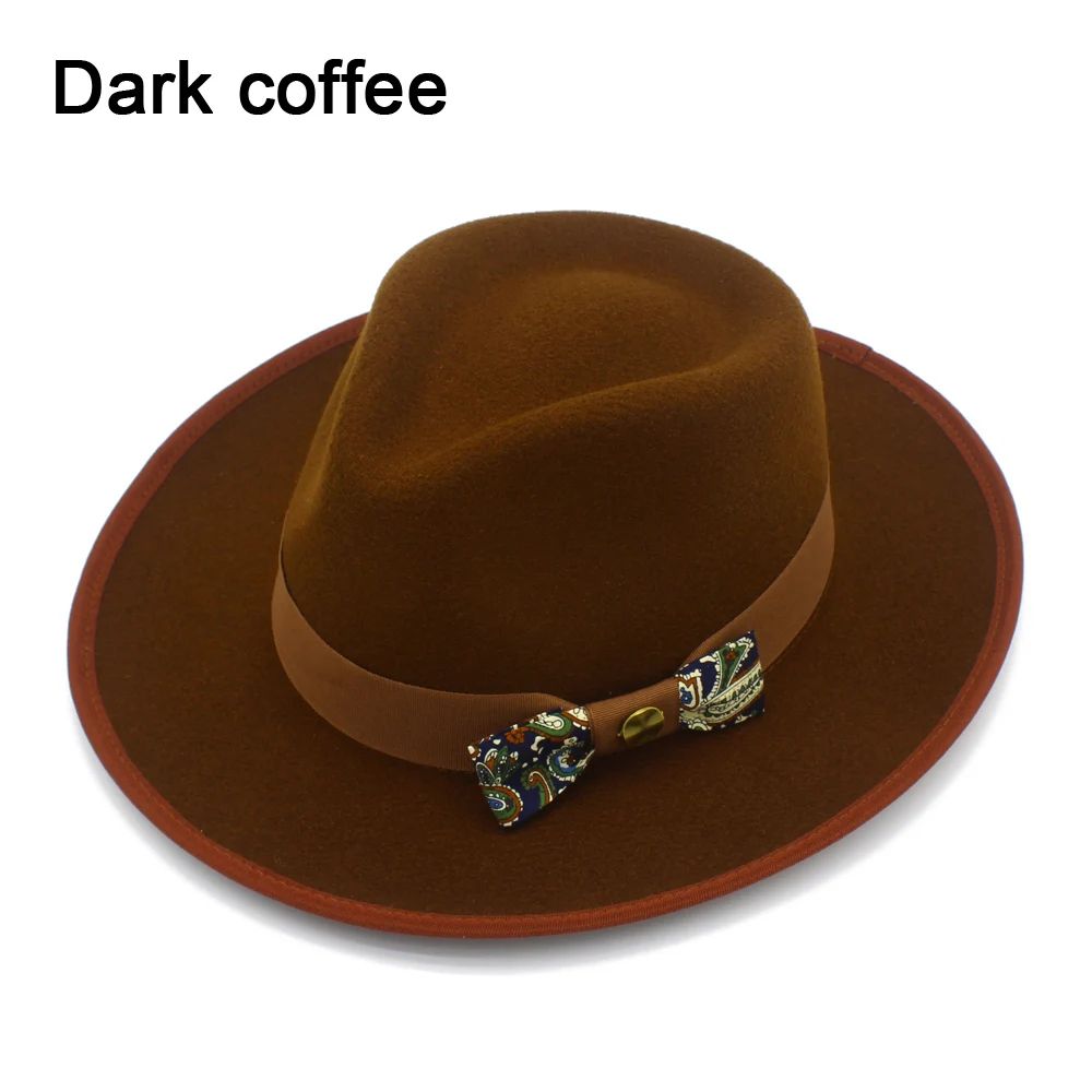 Men Women Fedora Hats Casual Vintage Autumn Winter Caps Bowknot Jazz Designed Outdoor Britain Derby Luxury Hat  Trilby Caps