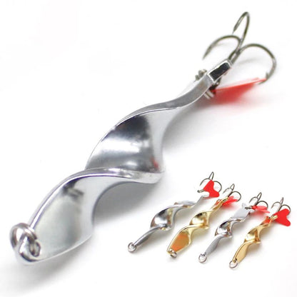 1PC Trolling Spinning Espiral Long Cast Colheres Isca de Pesca Girador 7g10g14g21g28g Parafuso Rotação Jigbait de Metal Lantejoulas de Coração Vermelho