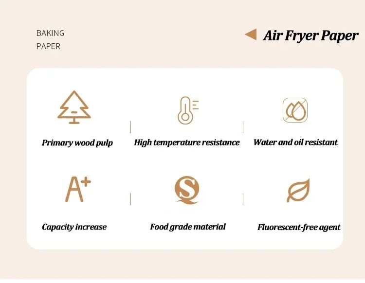 Disposable Air Fryer Paper Non-Stick Kitchen Baking Airfryer Mat Oilproof Micro-wave Barbecue Pad Baking Paper Liner Accessories