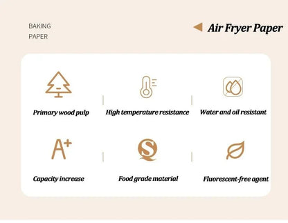 Disposable Air Fryer Paper Non-Stick Kitchen Baking Airfryer Mat Oilproof Micro-wave Barbecue Pad Baking Paper Liner Accessories
