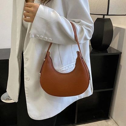 Fashion Luxury Design PU Leather Hobo Shoulder Bag Women Small Clutch Handbag Purse Female Underarm  Bag Travel Totes