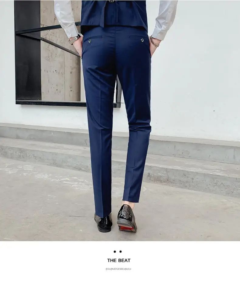 Suit S-7XL (Blazer+ Waistcoat + Trousers) Men's Fashion Business Dinner Gentleman Slim British-style Evening Dress Group Suit