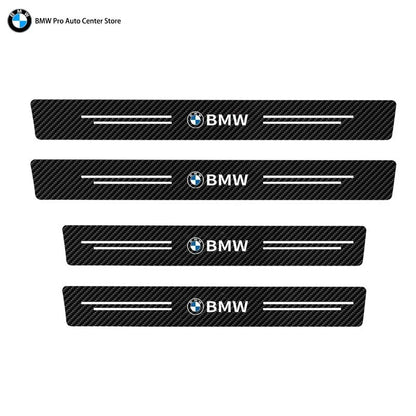 Car Door Automobile Scraper Protection Universal Pedal Protection Sticker Carbon Fiber Grain Automobile Threshold Strip For BMW