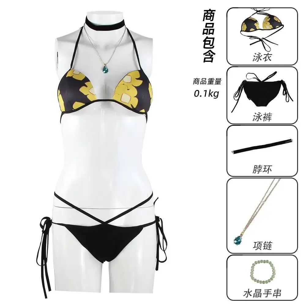 Anime My Dress-Up Darling Marin Kitagawa Bikini Cosplay Costume Swimsuit Summer Beach Swimwear Outfit Halloween Carnival Party