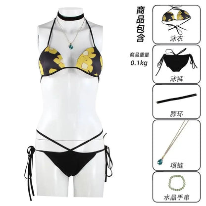 Anime My Dress-Up Darling Marin Kitagawa Bikini Cosplay Costume Swimsuit Summer Beach Swimwear Outfit Halloween Carnival Party