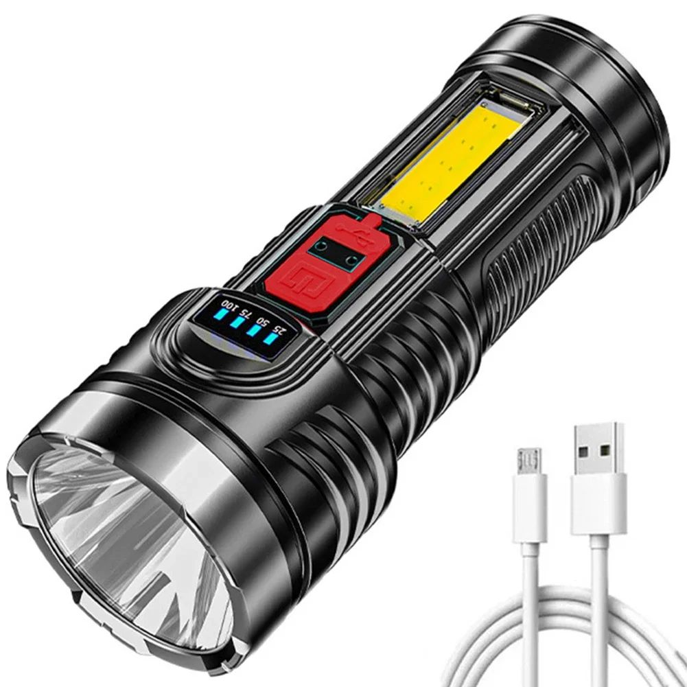 COB High Power LED Flashlight USB Rechargeable Waterproof Lamp For Camping Hiking Fishing Portable Flashlight Emergency Lantern