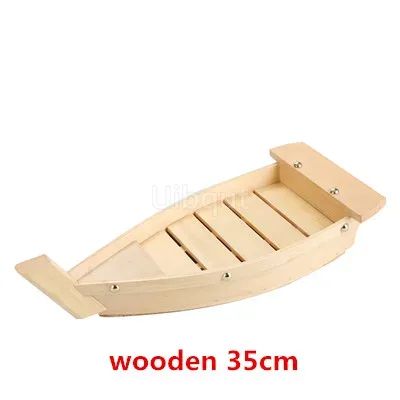 Japanese Cuisine Sushi Boats seafood Tool Wooden Shop Model Wood Handmade Simple ship Sashimi Assorted Cold Dishes sushi plate