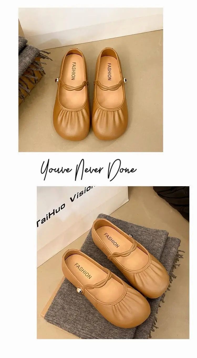 Summer 2025 Women's Flat Mary Jane Sandals Folded Beans Style Versatile Flats Fashionable French Bean Trend Ankle Cover PVC Mate