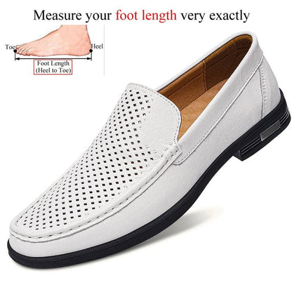 Genuine Leather Slip on Loafers Men Formal Dress Shoes Office Driving Wedding Party Mocasines Hombre Big Size Casual Shoes