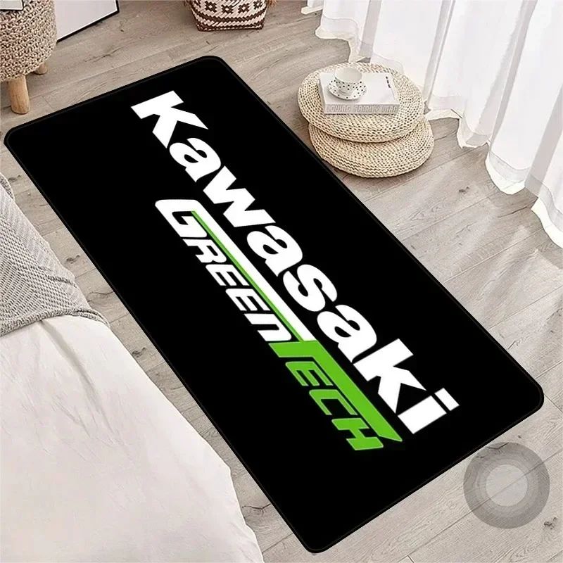 Garage Mat Motorcycle Carpet Racing Cool Moto Display Kawasaki Carpet for Kawasaki Motorcycle Area Rug Anti-slip Floor Decor Rug