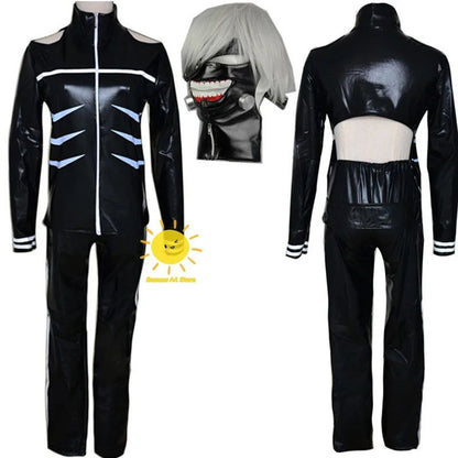 Anime Tokyo Ghoul Cosplay Kaneki Ken Cosplay Costumes Uniform Masks Hoodie Jacket Pants Shorts Full Set Outfits Wig Men