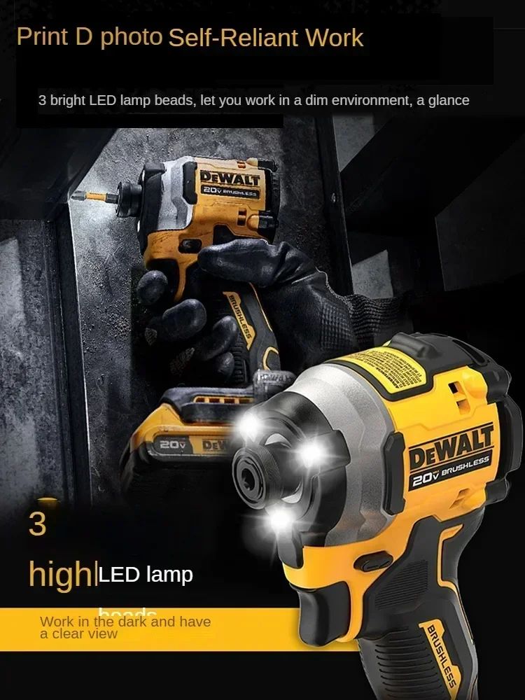 DEWALT DCF850 Parafusadeira de Impacto Elétrica 20V Sem Fio Sem Escova 3250RPM Chaves de fenda Ferramentas de Alto Torque Ferramentas Elétricas