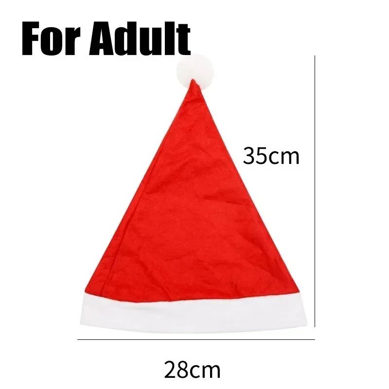 Merry Christmas Hats Non-woven Santa Claus Hats for Adults Kids Red Xmas Caps Women Men New Year Festival Party Decoration Gifts