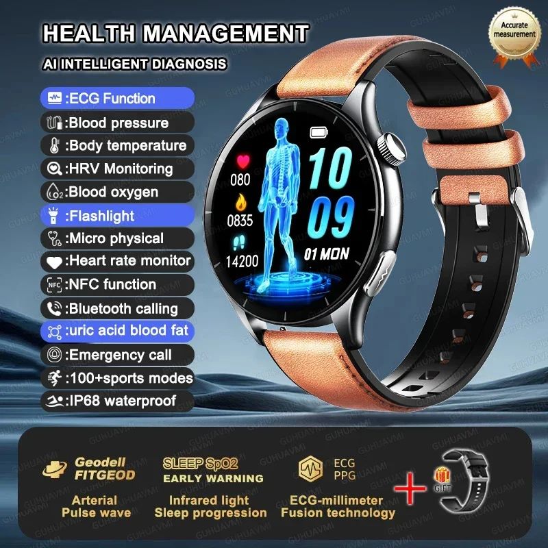 XIAOMI 704505 Novo Smartwatch ECG+PPG Preciso Ácido Úrico Lipídios Pressão Análise Corporal Smartwatch Masculino Chamada BT NFC