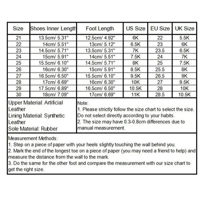 Kids Short Boots Fashion Boys Shoes Autumn Winter Leather Children Boots Non-Slip Toddler Girls Boot Toddler Snow Shoes