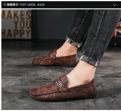 Men Driving Shoe Leather High Quality Breathable Slip on Men Casual Shoes Comfortable Light Men Loafers Formal Men Dress Shoes