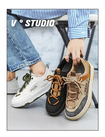 Bread Shoes for Men Trendy Board Shoes Niche Design Breathable Retro Chunky Sneakers Luxury Designer Male Casual Vulcanize Shoe