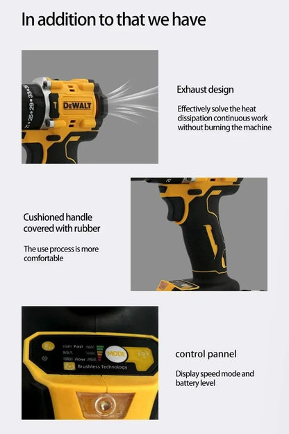 DEWALT DCD805 Parafusadeira Elétrica Compacta Sem Escova Furadeira de Impacto 20V Bateria de Lítio Recarregável carregador