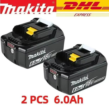 ??Bateria Recarregável Original Makita 6Ah*9Ah para Ferramentas Elétricas Makita 18V com LED Substituição Li-ion LXT BL1860 BL1850