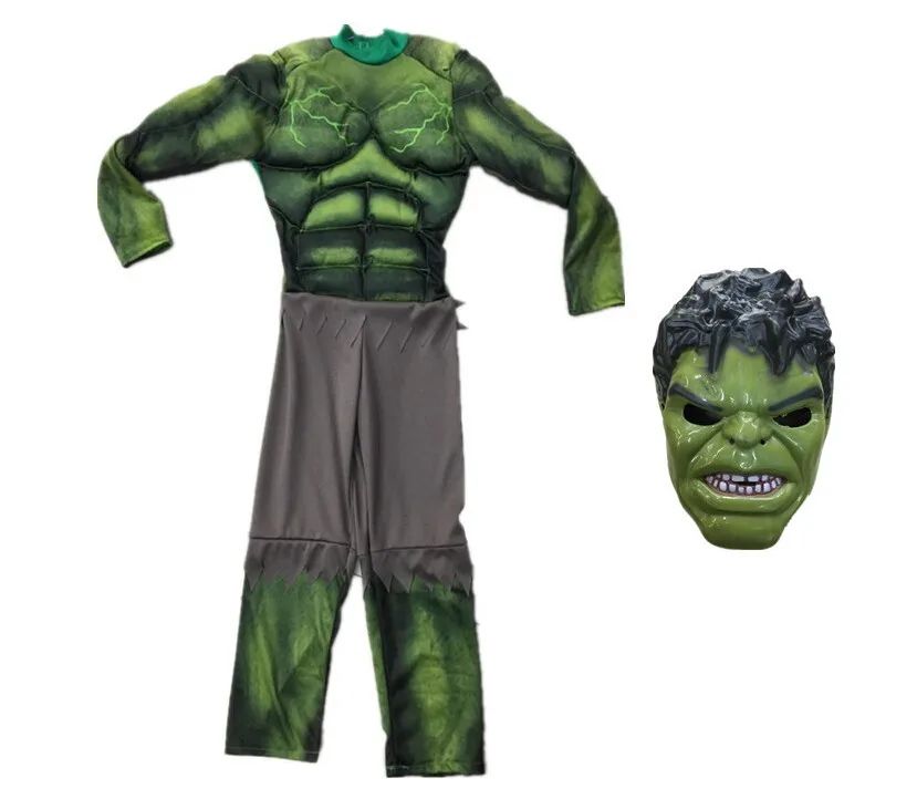 Kids Green Superheroes Anime Hulk Cosplay Muscle Costumes Boys Birthday Halloween Carnival Party Hulk Dress Up Jumpsuit