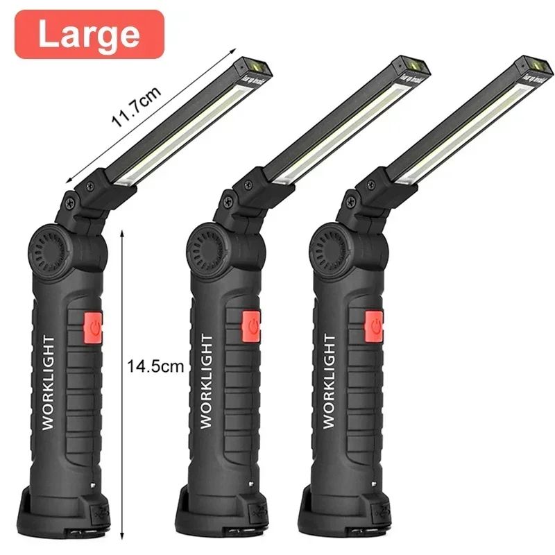 1-5PCS Multifunctional Folding Work Light Portable Camping Light USB Rechargeable Flashlight With Built-in Battery Magnetic Lamp