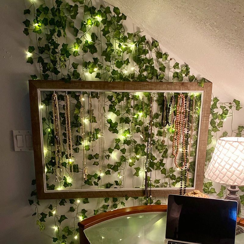 2/5/10M Silk Leaves Fake Creeper Green Leaf Ivy Vine LED String Lights for Home Wedding Hanging Garland Artificial Plants Decor