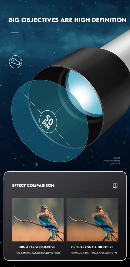 Telescópio Profissional Astronômico HD com Zoom 90X Poderoso Monocular de Longo Alcance Binóculos Espacial Portátil para Lua Presentes para Crianças