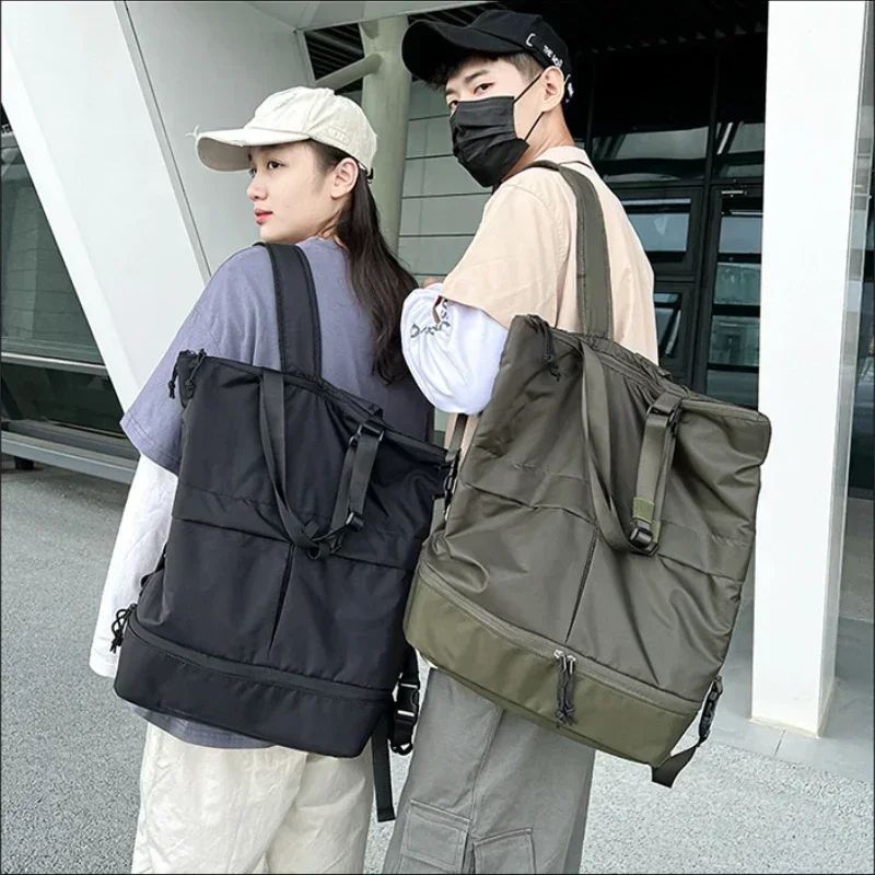 Mochila Unissex de Grande Capacidade Masculina e Feminina Mochilas de Nylon Impermeáveis Esportivas Modernas Mochilas Escolares Portáteis de Lazer Viagem