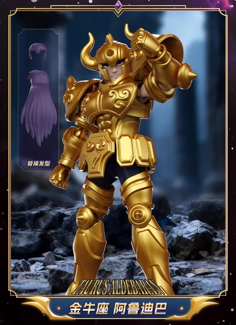 Boneco de Ação Blokees Galaxy Versão Gold Saint Libra Dohko Sagitário Campeão Seiya Mu Aiolia Brinquedos de Montar Presente Infantil