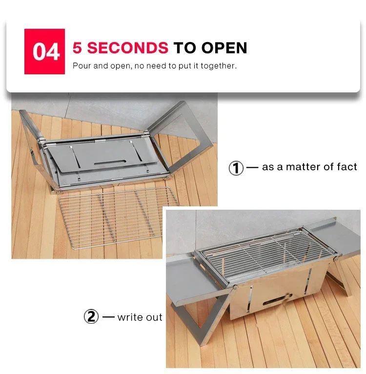 Stainless Steel Barbecue Stove Outdoor Charcoal Folding Barbecue Rack Household Small  Folding Carbon Barbecue Skewer Stove  bbq