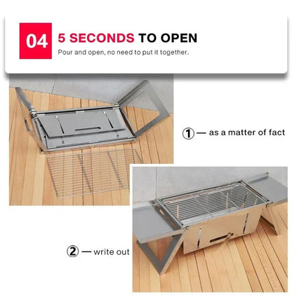 Stainless Steel Barbecue Stove Outdoor Charcoal Folding Barbecue Rack Household Small  Folding Carbon Barbecue Skewer Stove  bbq