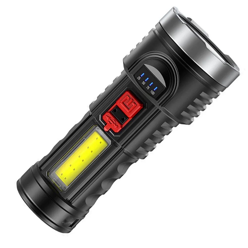 COB High Power LED Flashlight USB Rechargeable Waterproof Lamp For Camping Hiking Fishing Portable Flashlight Emergency Lantern