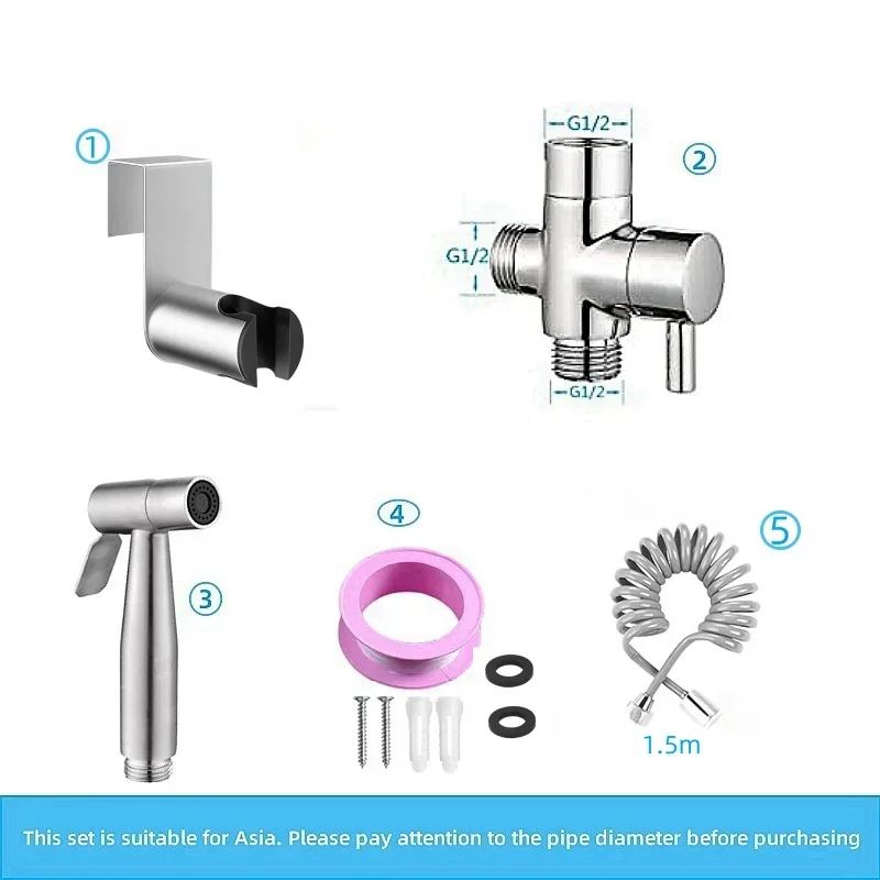 Handheld Bidet Toilet Sprayer Jet Kit Stainless Steel Shattaf Sprayer Kit Bathroom Personal Hygiene