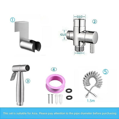 Handheld Bidet Toilet Sprayer Jet Kit Stainless Steel Shattaf Sprayer Kit Bathroom Personal Hygiene