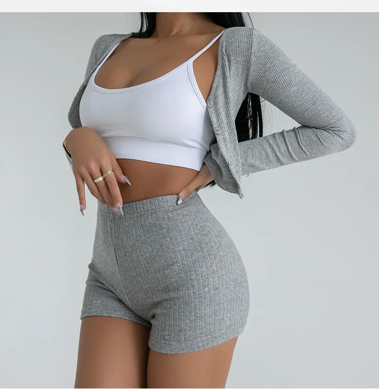 HELIAR Women High Waist A-line Shorts Thin Knit Sports Shorts For Women Casual Running Slim Bodycon Trousers 2025 Spring Summer