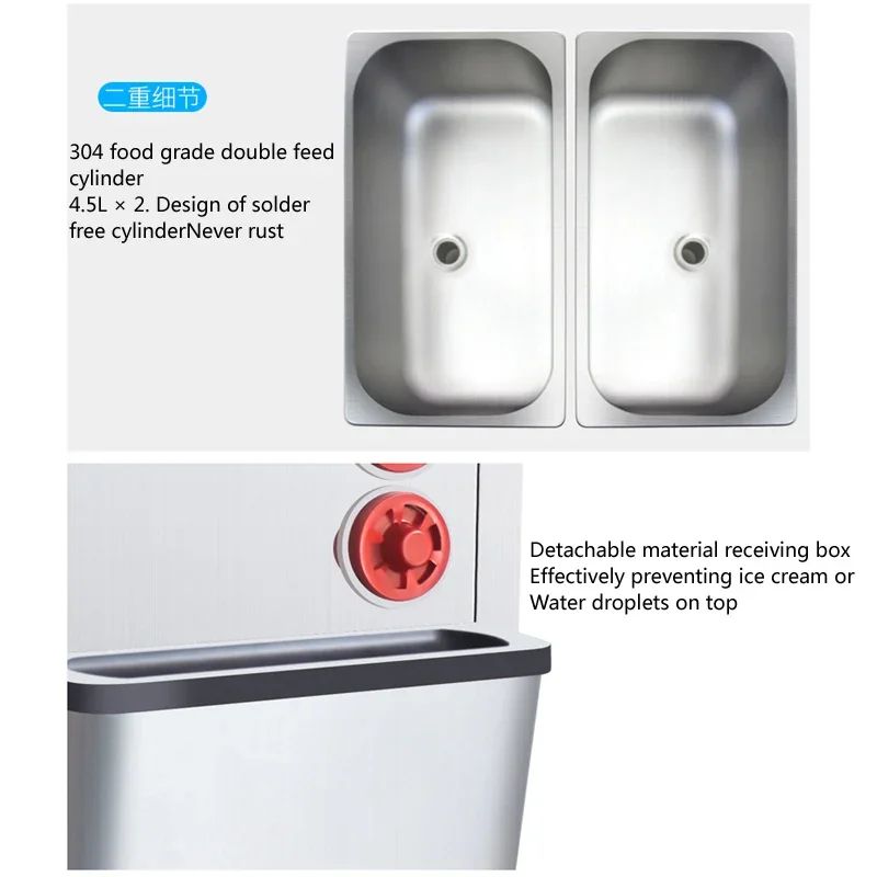 Máquina de Sorvete Expresso Elétrica Comercial Aparelhos de Cozinha Três Sabores Grande Capacidade 220V 110V