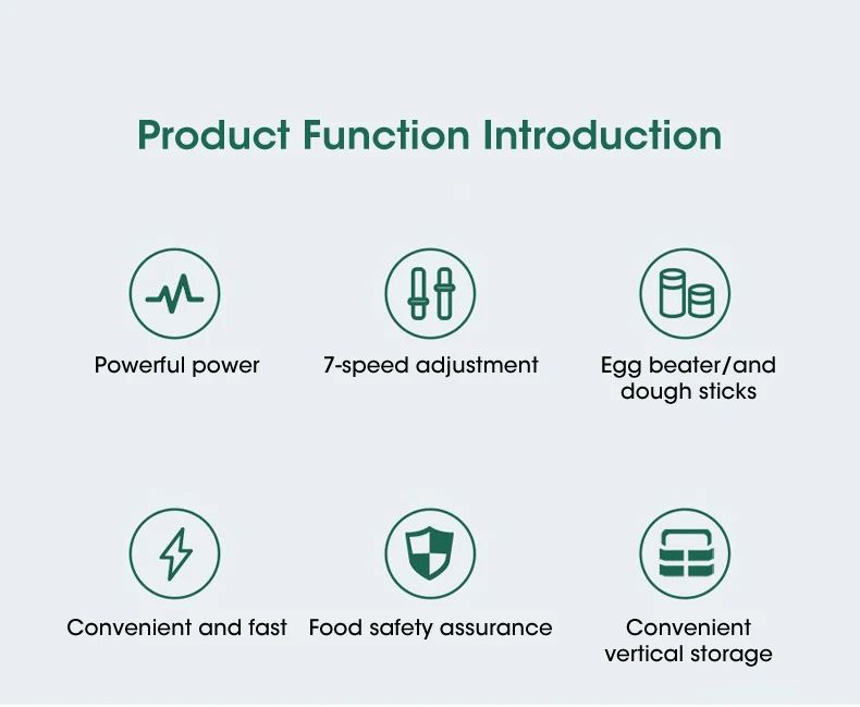 Handheld 7 Speed Automatic Electric Mixer Multi Functional for Food Egg Cream Cake Dough Mixing Baking Kitchen Home Use