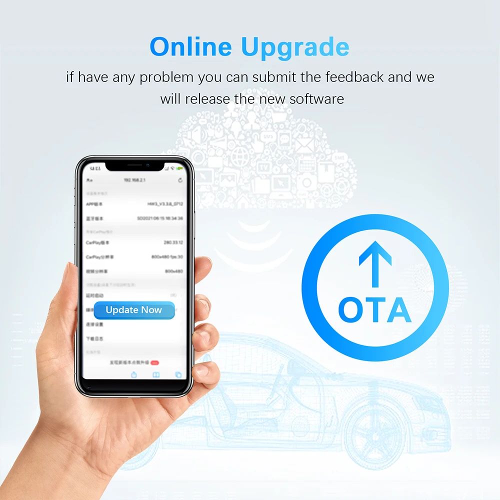 Adaptador Sem Fio Carplay Android Auto para Toyota Mazda Nissan Camry Suzuki Subaru Citroen Audi Mercedes Kia Ford Opel Spotify BT